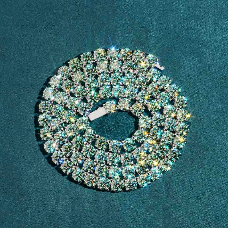Huge Savings On Timeless Jewelry Collections 6MM Blue Moissanite Tennis Chain 14K Gold Huge Savings On Timeless Jewelry Collections 6MM Blue Moissanite Tennis Chain 14K Gold