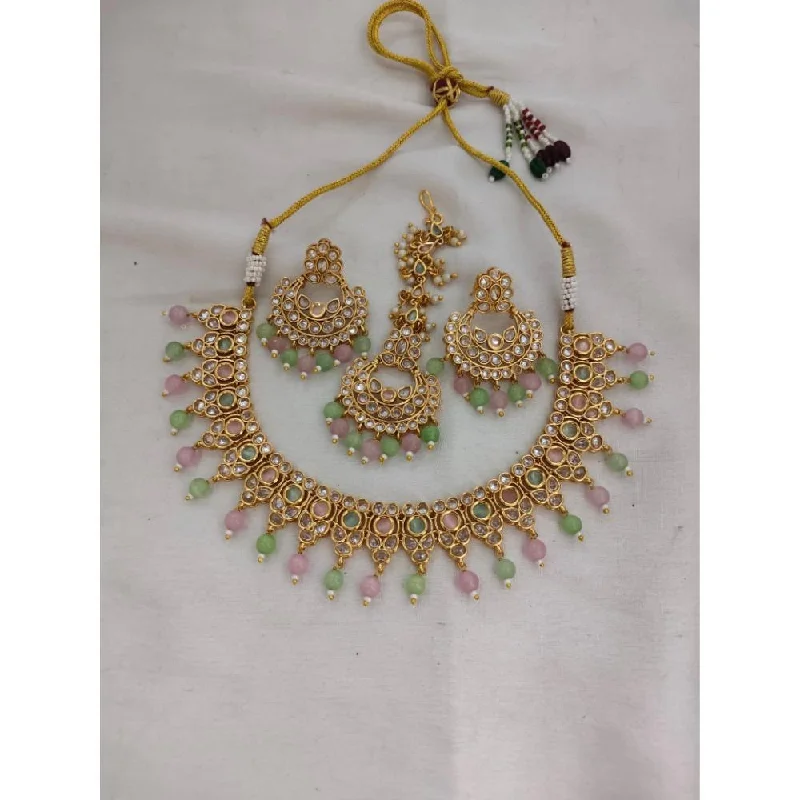 Discounted Luxury Jewelry – Shine Without The Splurge Akruti Collection Gold Plated Crystal Stone Necklace Set-11712320GR Discounted Luxury Jewelry – Shine Without The Splurge Akruti Collection Gold Plated Crystal Stone Necklace Set-11712320GR