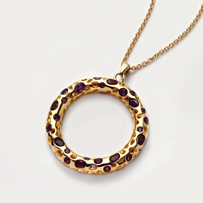 Elevate Your Jewelry Collection With Limited-Time Savings Lattice Loop Necklace with Amethyst Elevate Your Jewelry Collection With Limited-Time Savings Lattice Loop Necklace with Amethyst