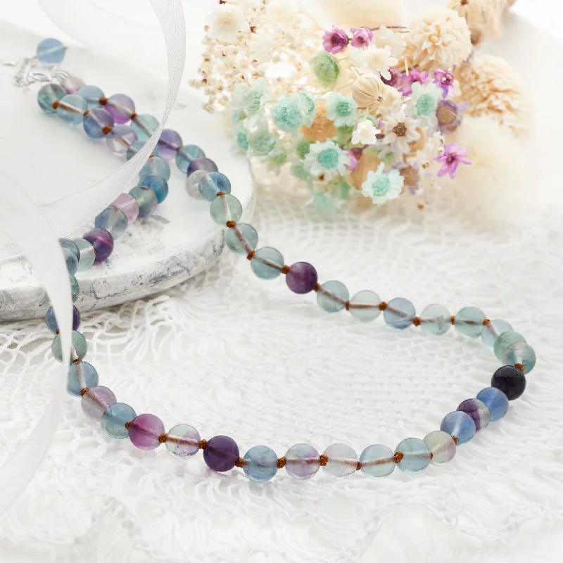 High-Quality Gemstone Jewelry For Special Occasions Beaded Fluorite Necklace (Short) High-Quality Gemstone Jewelry For Special Occasions Beaded Fluorite Necklace (Short)