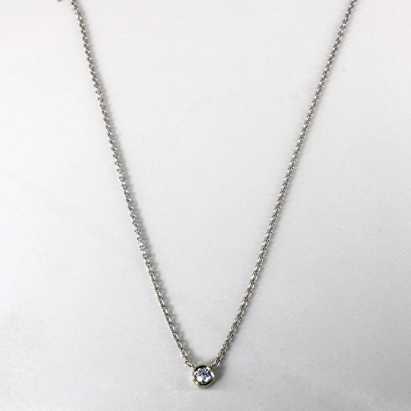 Accessorize For Less – Luxury Jewelry At Affordable Prices Bezel Set Solitaire Diamond Necklace | 0.16ct | 16"| Accessorize For Less – Luxury Jewelry At Affordable Prices Bezel Set Solitaire Diamond Necklace | 0.16ct | 16"|