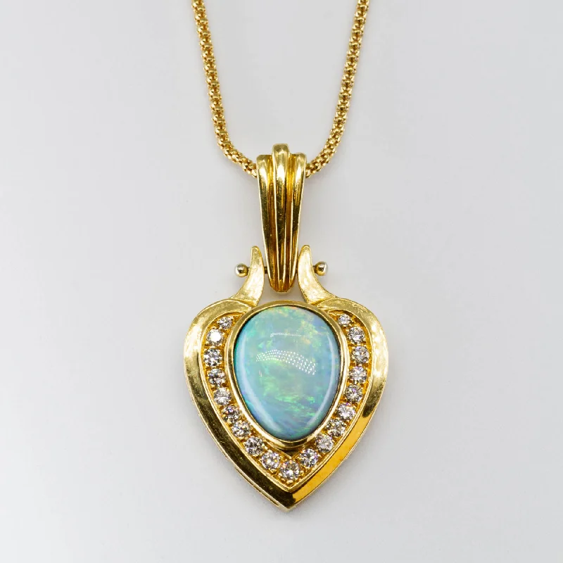 Exclusive Online Jewelry Sale – Don't Wait 18k Opal and Diamond Necklace | 7.00 ctw |18" Exclusive Online Jewelry Sale – Don't Wait 18k Opal and Diamond Necklace | 7.00 ctw |18"