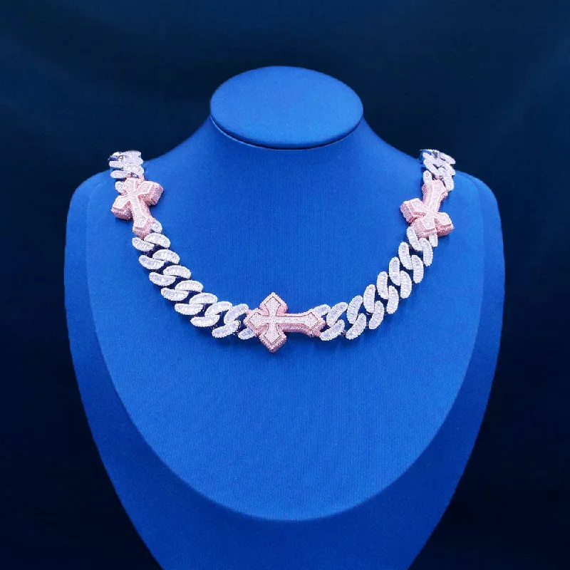 Affordable Luxury Jewelry For Every Occasion CUSTOM CLASP 15MM Moissanite Baguette Cross Miami Cuban Link Chain 14K Gold Affordable Luxury Jewelry For Every Occasion CUSTOM CLASP 15MM Moissanite Baguette Cross Miami Cuban Link Chain 14K Gold