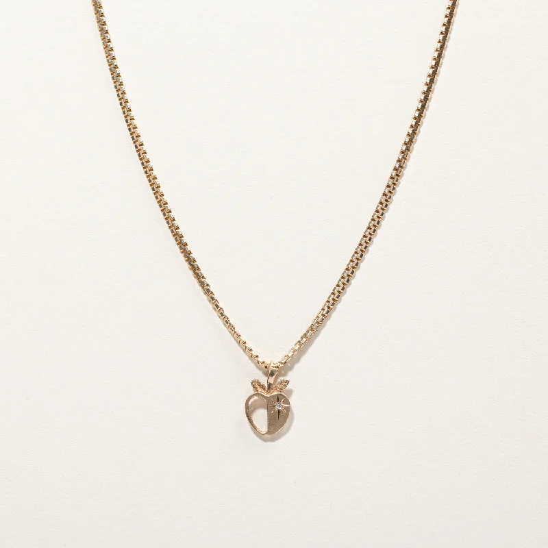 Trending Jewelry Now At Unbeatable Prices Diamond Apple Pendant Necklace | 0.01ct | 19"| Trending Jewelry Now At Unbeatable Prices Diamond Apple Pendant Necklace | 0.01ct | 19"|
