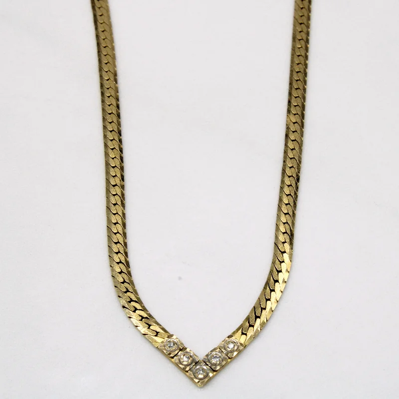 Shop High-Quality Jewelry At Jaw-Dropping Discounts Diamond Chevron 14k Necklace | 0.02ctw | 16" | Shop High-Quality Jewelry At Jaw-Dropping Discounts Diamond Chevron 14k Necklace | 0.02ctw | 16" |