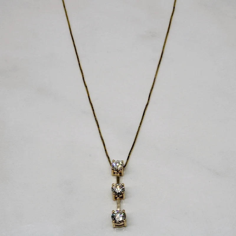Dainty And Elegant Jewelry Now At Reduced Prices Diamond Colum Drop Necklace | 0.91ctw | 18" |
