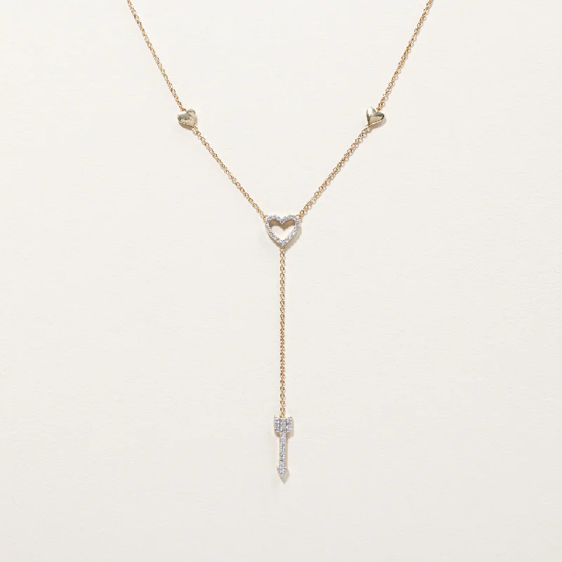 Sparkle For Less – Shop Our Limited-Time Jewelry Deals Diamond Heart & Arrow Charm Necklace | 0.10ctw | 16"| Sparkle For Less – Shop Our Limited-Time Jewelry Deals Diamond Heart & Arrow Charm Necklace | 0.10ctw | 16"|