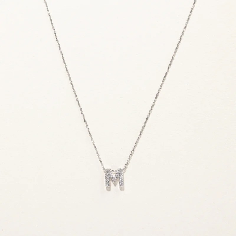Affordable Elegance – Special Jewelry Sale Now Live Diamond M Letter Pendant Necklace | 0.06ctw | 18"| Affordable Elegance – Special Jewelry Sale Now Live Diamond M Letter Pendant Necklace | 0.06ctw | 18"|