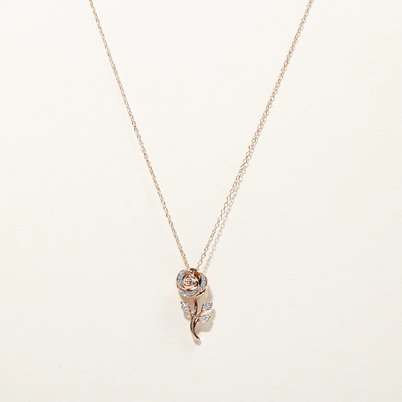 Jewelry Sale Bonanza – Grab Your Sparkle Now Diamond Rose Pendant Necklace | 0.12ctw | 17"| Jewelry Sale Bonanza – Grab Your Sparkle Now Diamond Rose Pendant Necklace | 0.12ctw | 17"|
