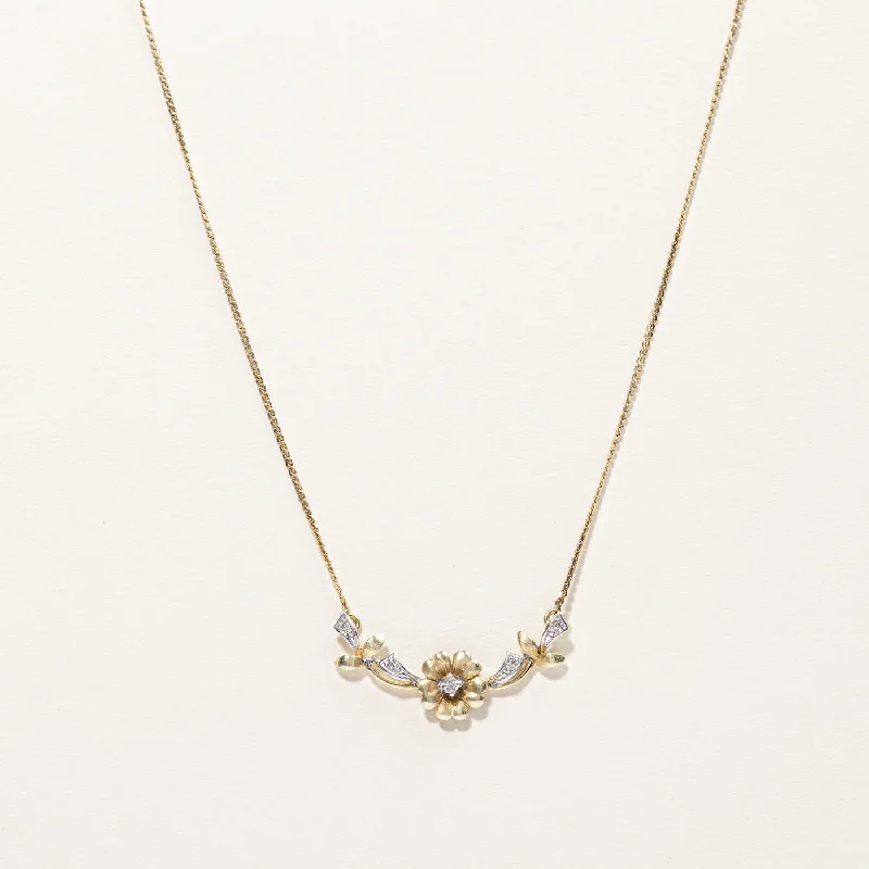 Best Jewelry Sale Prices – Limited-Time Offer Floral Diamond Necklace | 0.05ctw | 16"| Best Jewelry Sale Prices – Limited-Time Offer Floral Diamond Necklace | 0.05ctw | 16"|