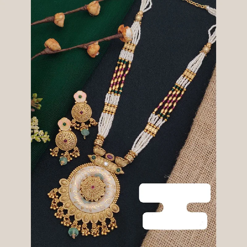 Exclusive Online Jewelry Sale – Don't Wait FS Collection Gold Plated Pota Stone And Pearl Long Necklace Set Exclusive Online Jewelry Sale – Don't Wait FS Collection Gold Plated Pota Stone And Pearl Long Necklace Set