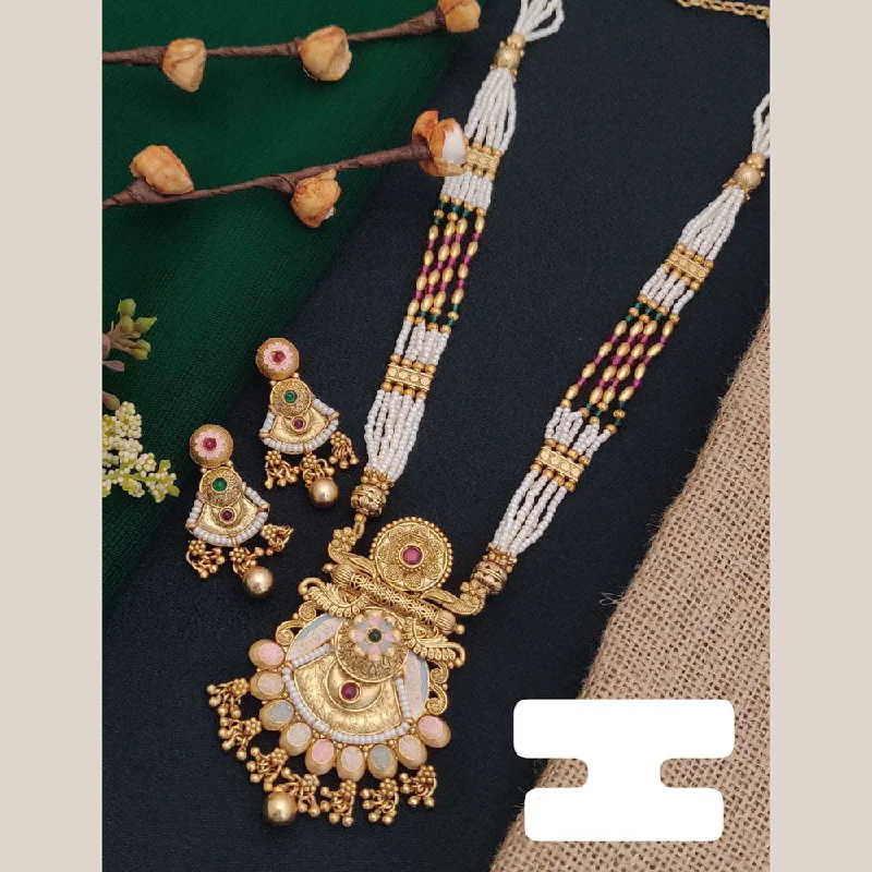 Affordable Elegance – Special Jewelry Sale Now Live FS Collection Gold Plated Pota Stone And Pearl Long Necklace Set Affordable Elegance – Special Jewelry Sale Now Live FS Collection Gold Plated Pota Stone And Pearl Long Necklace Set