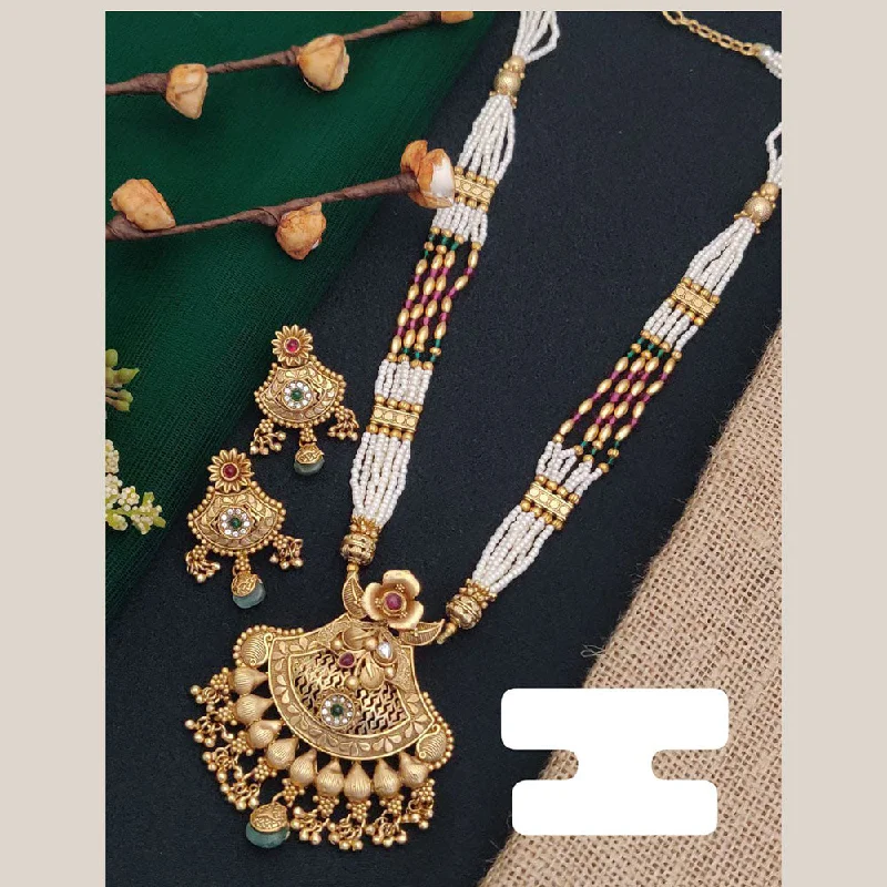 Don't Miss These Dazzling Jewelry Discounts FS Collection Gold Plated Pota Stone And Pearl Long Necklace Set Don't Miss These Dazzling Jewelry Discounts FS Collection Gold Plated Pota Stone And Pearl Long Necklace Set