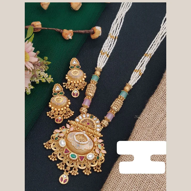 Sparkle On A Budget – Fine Jewelry For Less FS Collection Gold Plated Pota Stone And Pearl Long Necklace Set Sparkle On A Budget – Fine Jewelry For Less FS Collection Gold Plated Pota Stone And Pearl Long Necklace Set