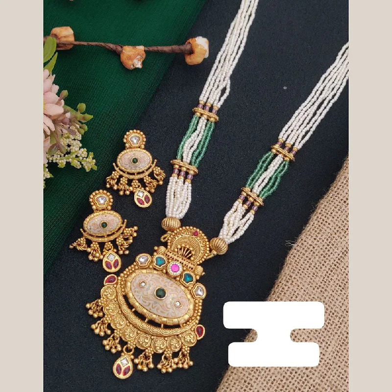 Luxury Jewelry Clearance – Shop Premium Styles Now FS Collection Gold Plated Pota Stone And Pearl Long Necklace Set Luxury Jewelry Clearance – Shop Premium Styles Now FS Collection Gold Plated Pota Stone And Pearl Long Necklace Set