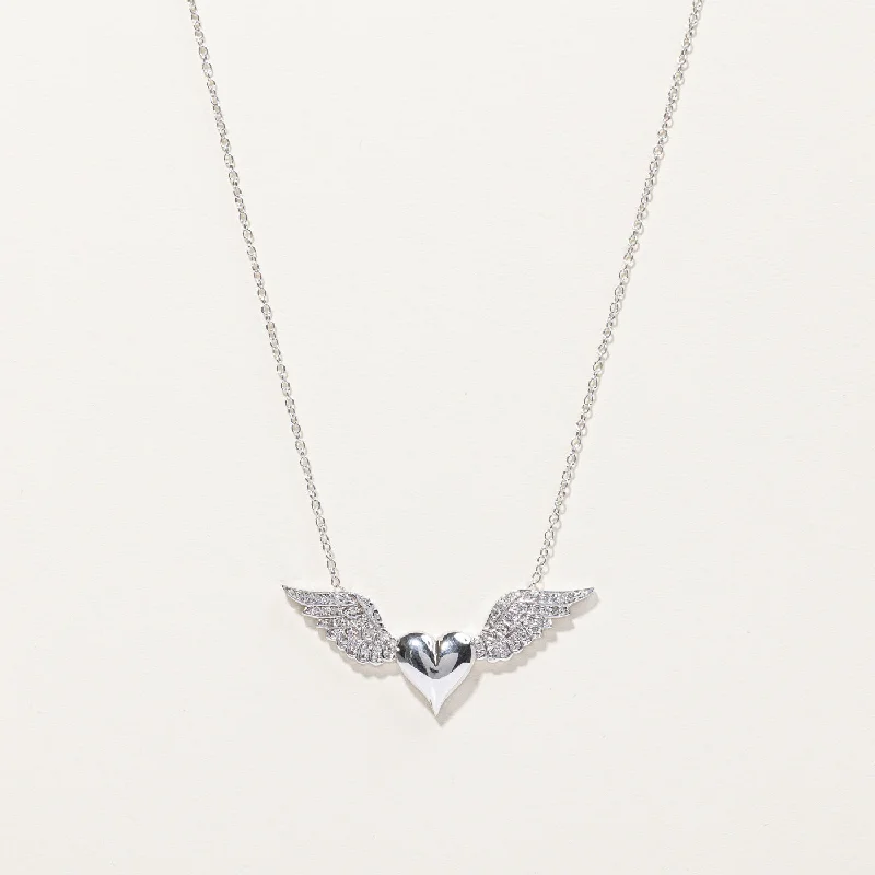 Best Jewelry Deals – Premium Quality At Exclusive Discounts Heart with Wings Diamond Necklace | 0.40ctw | 16"| Best Jewelry Deals – Premium Quality At Exclusive Discounts Heart with Wings Diamond Necklace | 0.40ctw | 16"|