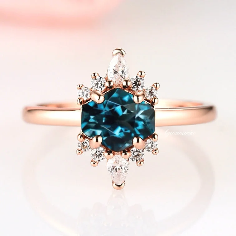 Limited-Stock Jewelry Sale – Once It's Gone, It's Gone Hexagon London Blue Topaz Ring- 14K Rose Gold Vermeil Limited-Stock Jewelry Sale – Once It's Gone, It's Gone Hexagon London Blue Topaz Ring- 14K Rose Gold Vermeil