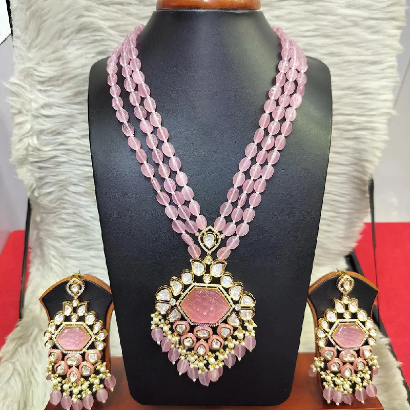 Fashion-Forward Jewelry At Exclusive Discounts Jain Jewellers Gold Plated Kundan And Beads Long Necklace Set Fashion-Forward Jewelry At Exclusive Discounts Jain Jewellers Gold Plated Kundan And Beads Long Necklace Set