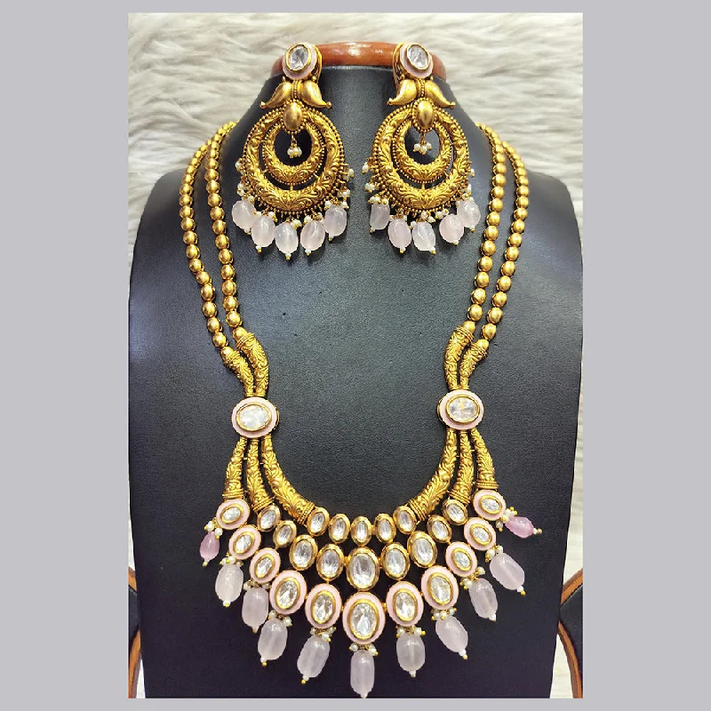 Celebrate Every Occasion With Sparkling Savings Jain Jewellers Gold Plated Kundan And Beads Long Necklace Set Celebrate Every Occasion With Sparkling Savings Jain Jewellers Gold Plated Kundan And Beads Long Necklace Set