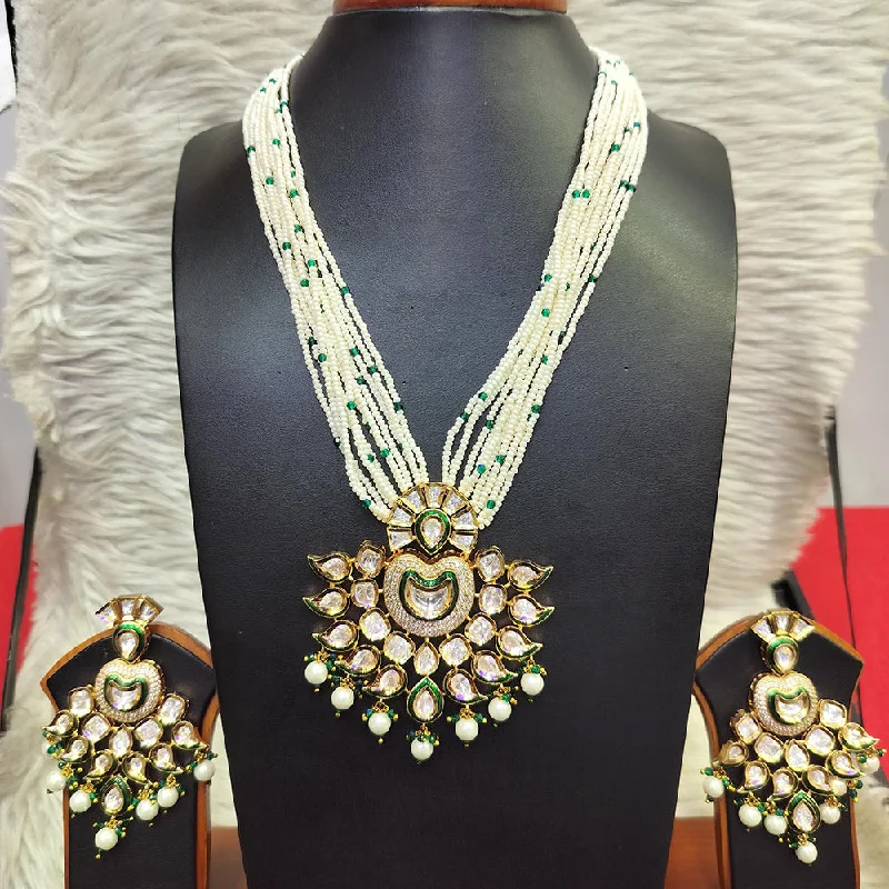Dazzle In Elegance With Our Biggest Jewelry Sale Jain Jewellers Gold Plated Kundan And Pearl Long Necklace Set Dazzle In Elegance With Our Biggest Jewelry Sale Jain Jewellers Gold Plated Kundan And Pearl Long Necklace Set