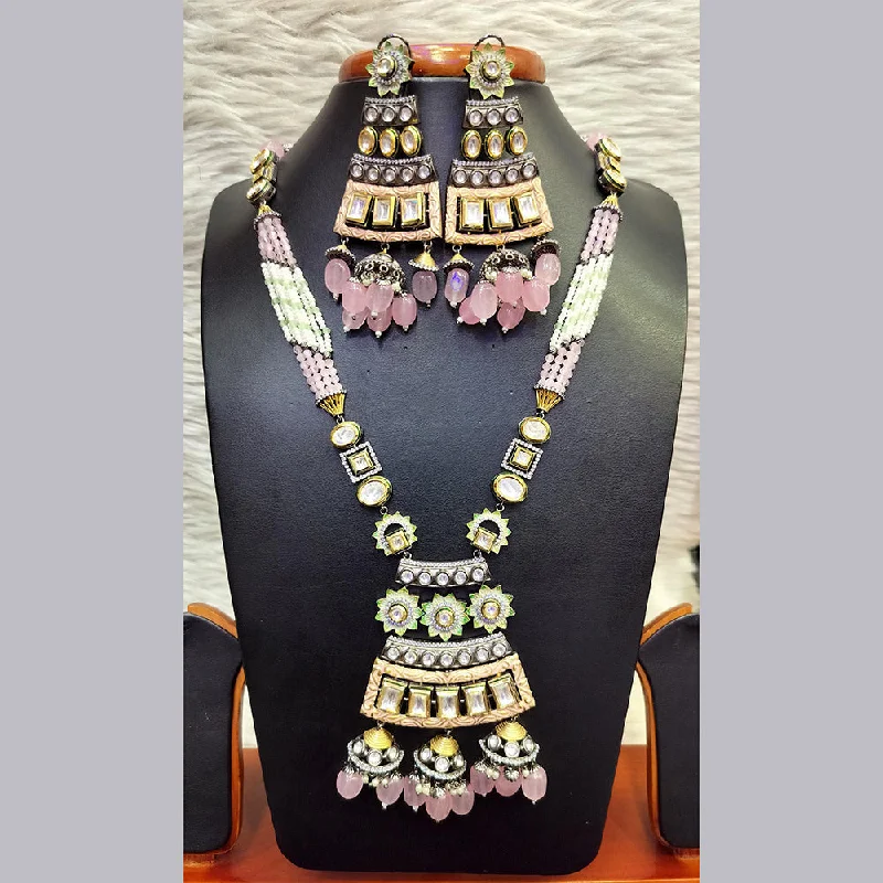 Premium Jewelry, Premium Discounts – Act Fast Jain Jewellers Gold Plated Kundan And Pearl Long Necklace Set Premium Jewelry, Premium Discounts – Act Fast Jain Jewellers Gold Plated Kundan And Pearl Long Necklace Set