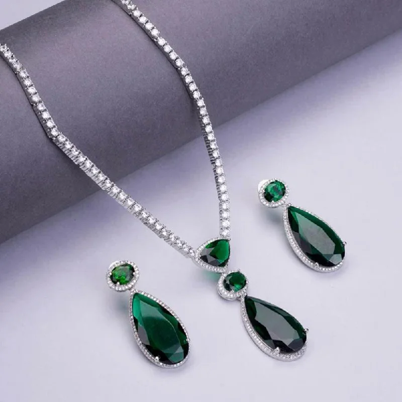 Flash Sale On Exquisite Jewelry – Don't Miss Out JewelTreeTz Silver Plated Crystal Stone Necklace Set Flash Sale On Exquisite Jewelry – Don't Miss Out JewelTreeTz Silver Plated Crystal Stone Necklace Set