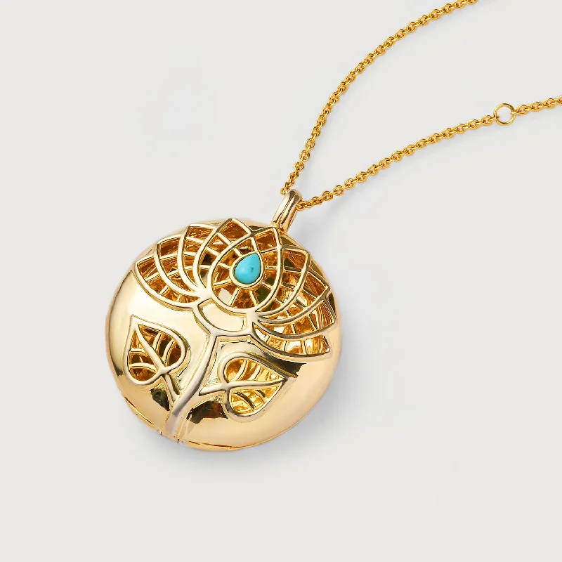 High-End Sparkle, Low-End Prices – Shop Now Lotus Locket Necklace with Arizona Sleeping Beauty Turquoise High-End Sparkle, Low-End Prices – Shop Now Lotus Locket Necklace with Arizona Sleeping Beauty Turquoise