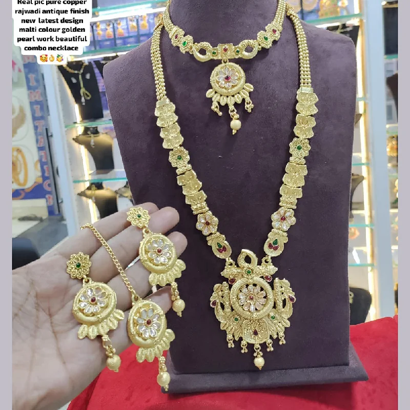 Shop Elegant Jewelry At Unbeatable Prices Manisha Jewellery Gold Plated Double Necklace Set