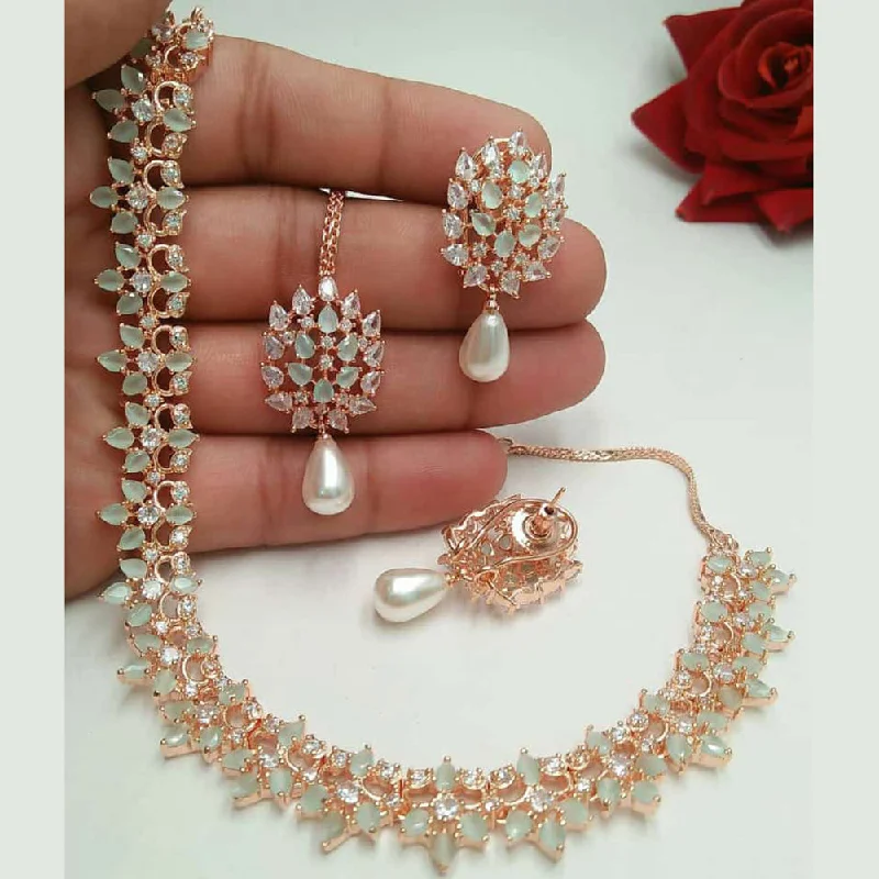 Exclusive Jewelry Sale – Sparkle For Less Manisha Jewellery Rose Gold Plated AD Necklace Set Exclusive Jewelry Sale – Sparkle For Less Manisha Jewellery Rose Gold Plated AD Necklace Set