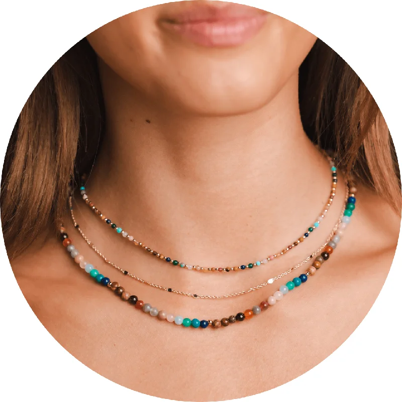 Fashion-Forward Geometric Jewelry For Contemporary Style 2mm + 4mm Master Healer Necklace Stack Fashion-Forward Geometric Jewelry For Contemporary Style 2mm + 4mm Master Healer Necklace Stack