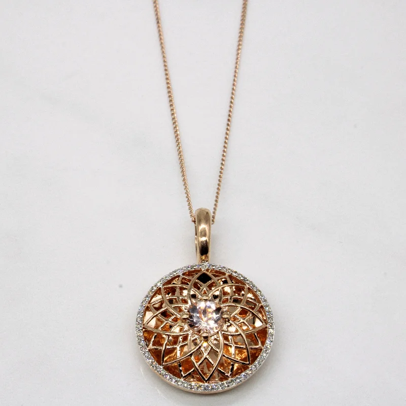 Sparkle For Less – Shop Jewelry Deals Now Morganite & Diamond Pendant & Necklace | 0.60ct, 0.20ctw | 16" | Sparkle For Less – Shop Jewelry Deals Now Morganite & Diamond Pendant & Necklace | 0.60ct, 0.20ctw | 16" |
