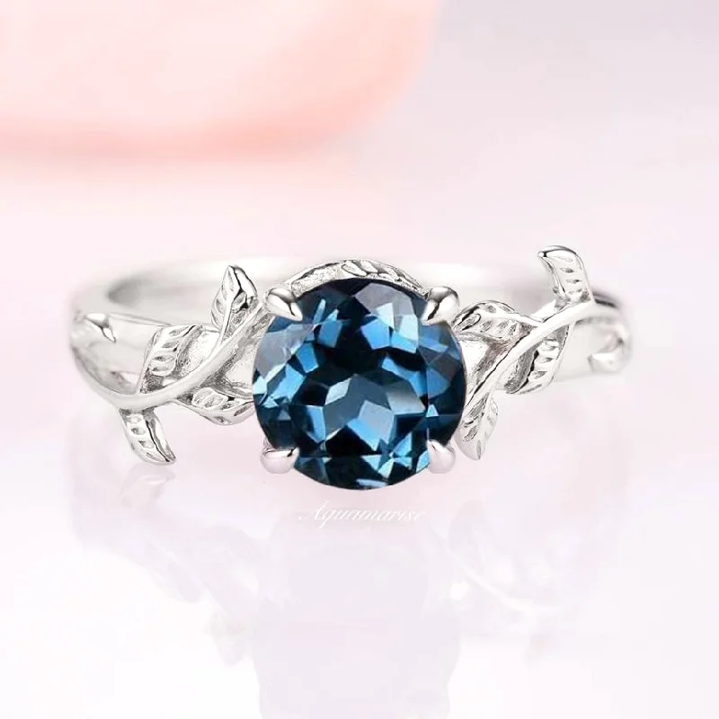 Fashion-Forward Jewelry At Incredible Prices Natural London Blue Topaz Leaf Ring- Sterling Silver Fashion-Forward Jewelry At Incredible Prices Natural London Blue Topaz Leaf Ring- Sterling Silver