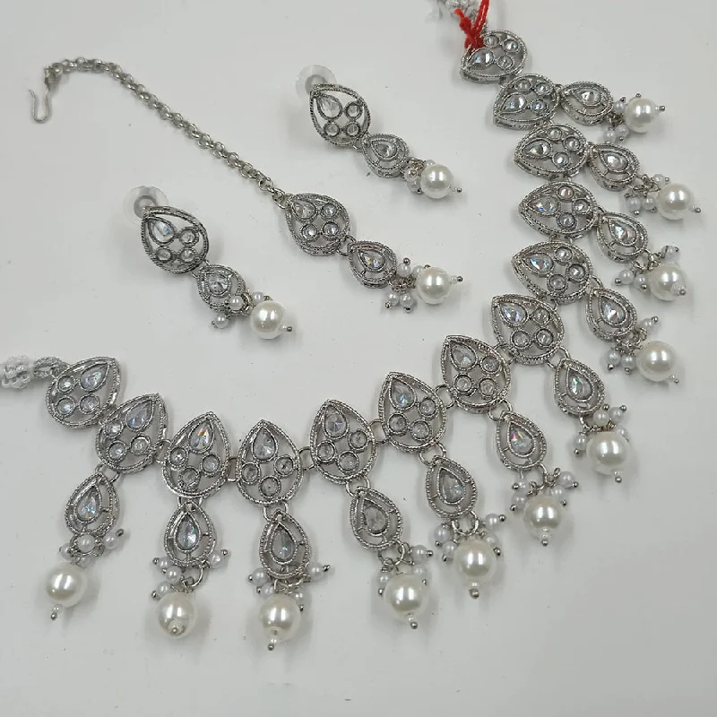 Buy More, Save More On Stunning Jewelry Pieces Padmawati Bangles Silver Plated Crystal Necklace Set Buy More, Save More On Stunning Jewelry Pieces Padmawati Bangles Silver Plated Crystal Necklace Set