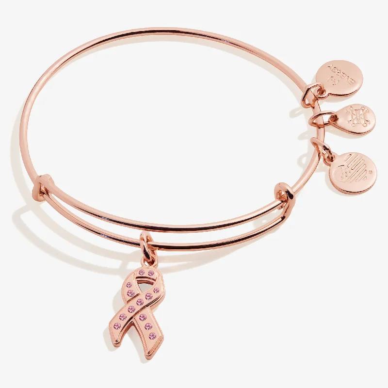 Special Jewelry Deals – Upgrade Your Collection Pavè Breast Cancer Awareness Ribbon Charm Bangle Special Jewelry Deals – Upgrade Your Collection Pavè Breast Cancer Awareness Ribbon Charm Bangle