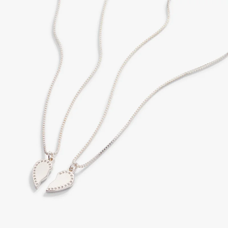 Make Your Outfit Shine With Discounted Jewelry Pavé Heart Best Friend Necklaces, Set of 2 Make Your Outfit Shine With Discounted Jewelry Pavé Heart Best Friend Necklaces, Set of 2