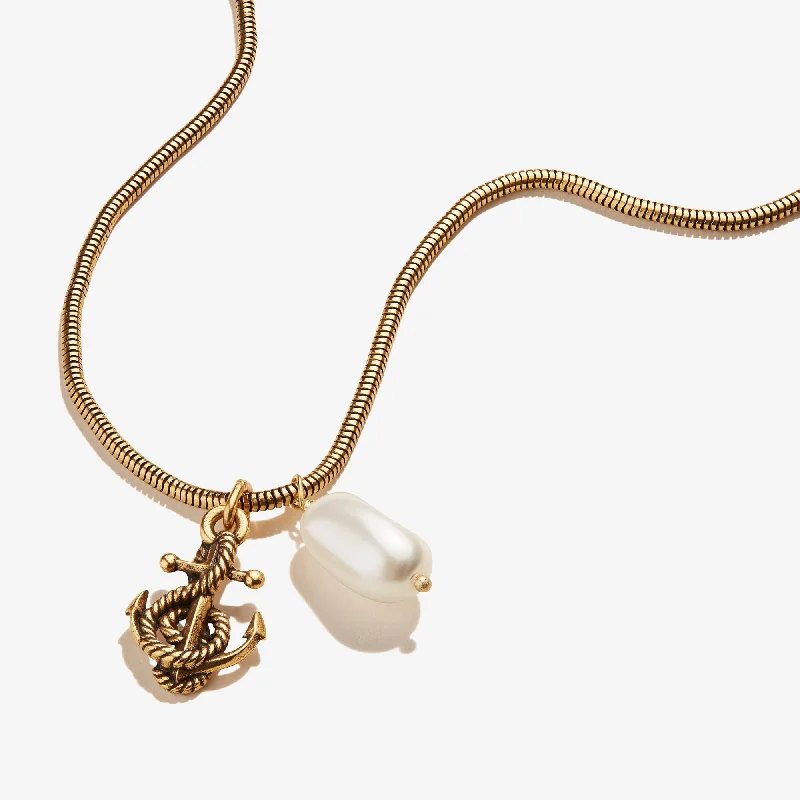 Don't Miss Out On Bestselling Jewelry At Special Prices Pearl + Anchor Pendant Snake Chain Necklace Don't Miss Out On Bestselling Jewelry At Special Prices Pearl + Anchor Pendant Snake Chain Necklace
