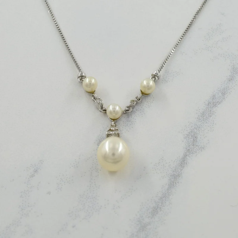 Affordable Glamour – Premium Jewelry For Less Pearl & Diamond Pendant Necklace | 2.70ctw, 0.05ctw | 17" | Affordable Glamour – Premium Jewelry For Less Pearl & Diamond Pendant Necklace | 2.70ctw, 0.05ctw | 17" |