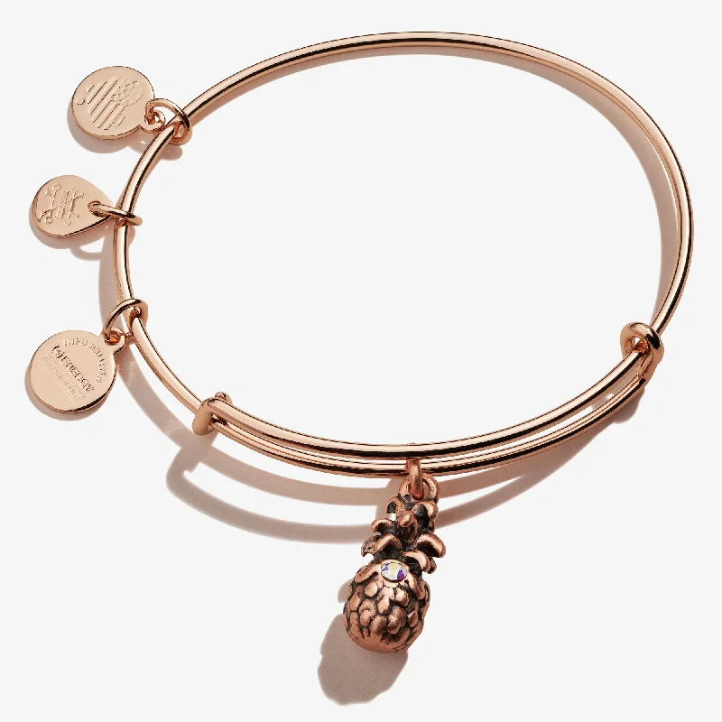 Elegant Rose Gold Jewelry For A Stylish Touch Pineapple Charm Bangle