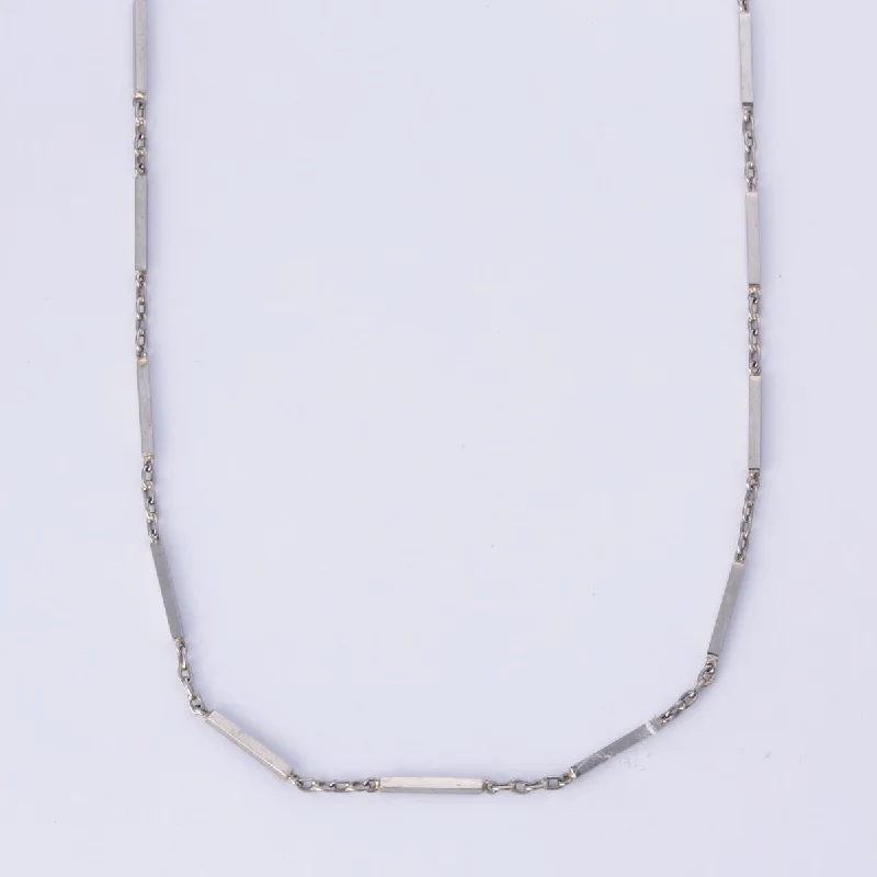 Unique Jewelry Designs Now At Discounted Rates Platinum Bar Link Chain | 16"