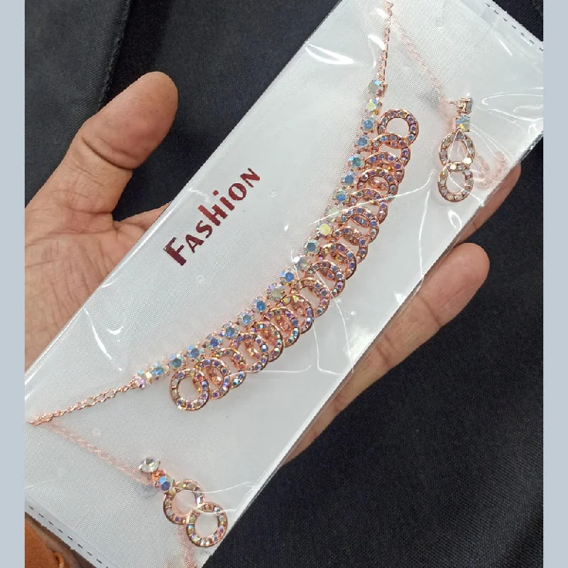 Grab Your Dream Jewelry At The Lowest Prices Pooja Bangles Rose Gold Plated Austrian Stone Necklace Set Grab Your Dream Jewelry At The Lowest Prices Pooja Bangles Rose Gold Plated Austrian Stone Necklace Set