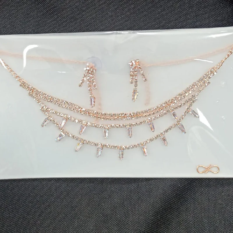 Limited-Time Jewelry Sale – Elegant Styles At Less Pooja Bangles Rose Gold Plated Austrian Stone Necklace Set Limited-Time Jewelry Sale – Elegant Styles At Less Pooja Bangles Rose Gold Plated Austrian Stone Necklace Set