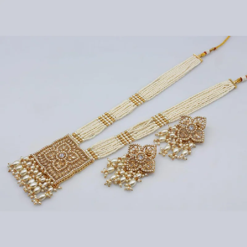 Exclusive Online Discounts On Stylish Jewelry Rani Sati Jewels Crystal And Pearl Long Necklace Set