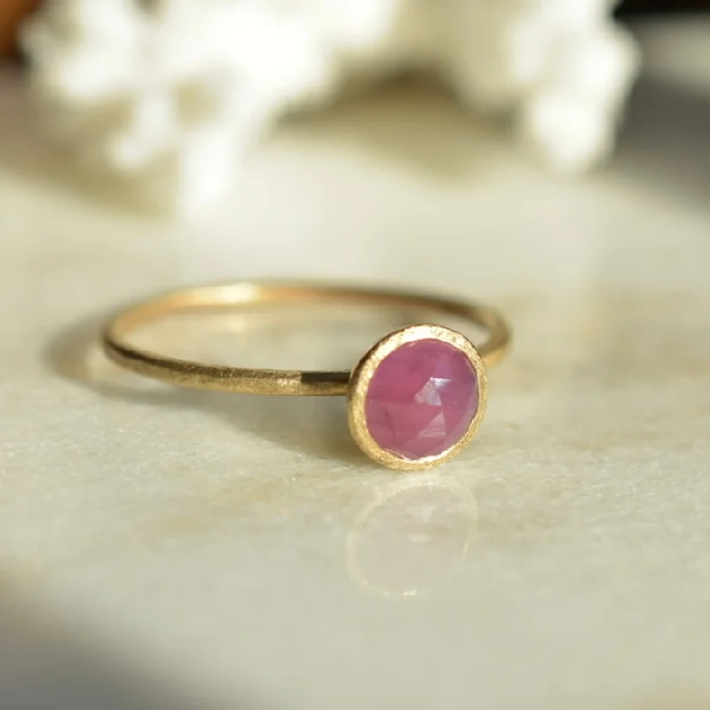 Delicate Crystal Jewelry For Sophisticated Charm Rose Cut Ruby Ring