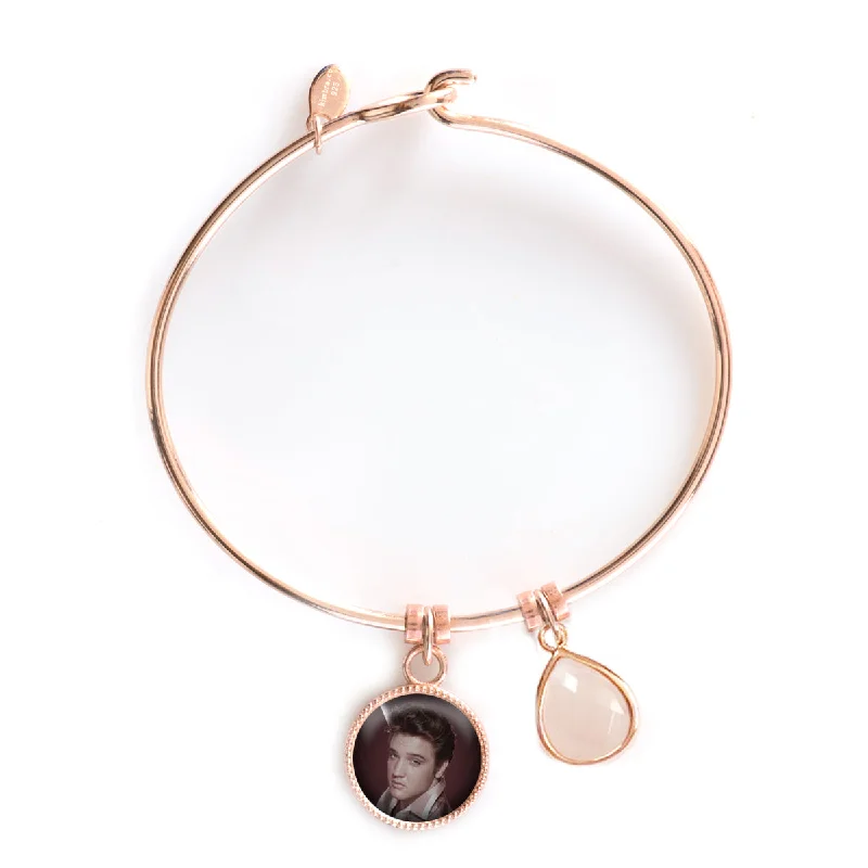 Huge Savings On Timeless Jewelry Collections Rose Gold Plated Elvis Charm Bangle Bracelet Huge Savings On Timeless Jewelry Collections Rose Gold Plated Elvis Charm Bangle Bracelet