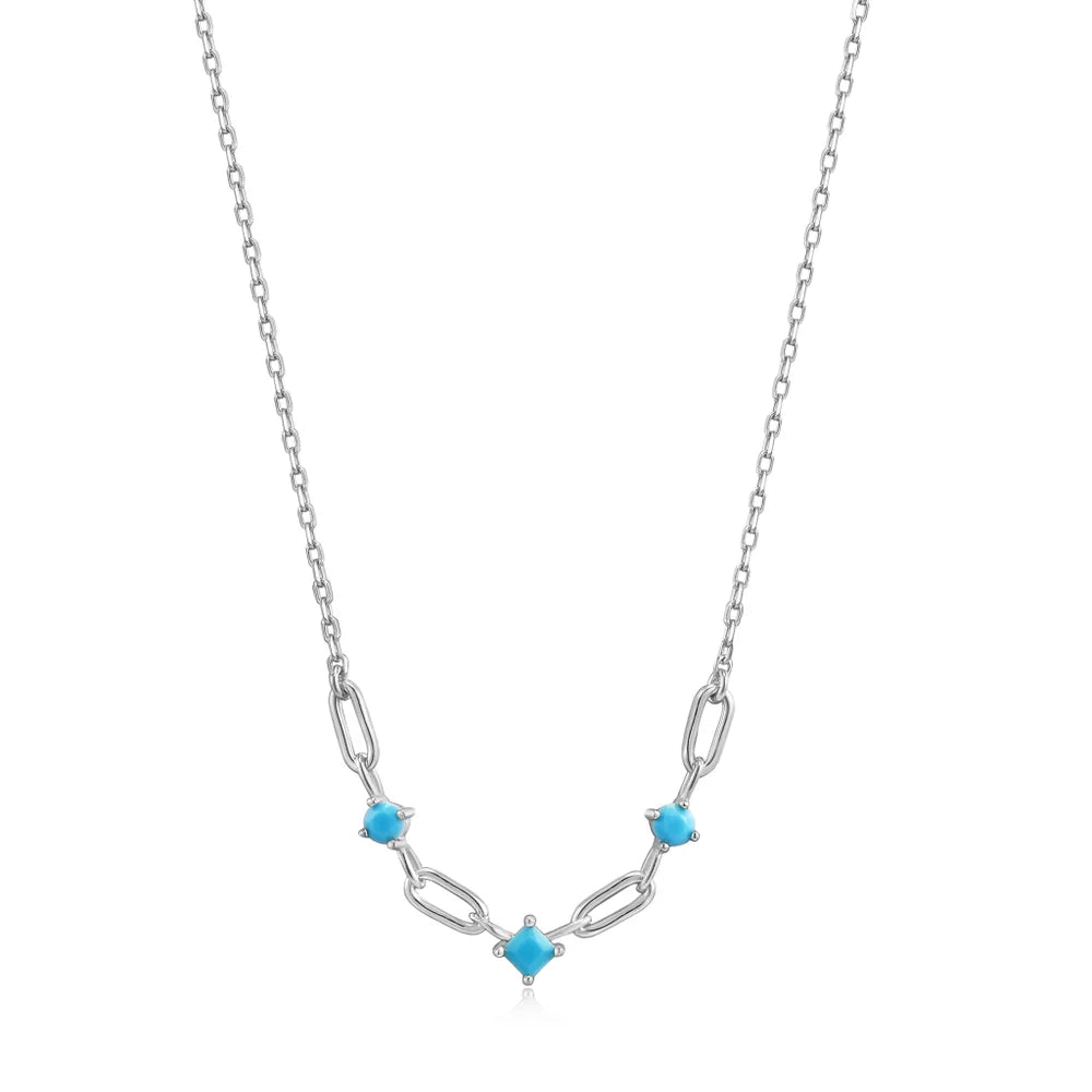 Upgrade Your Collection With Our Limited-Time Jewelry Sale Silver Turquoise Link Necklace