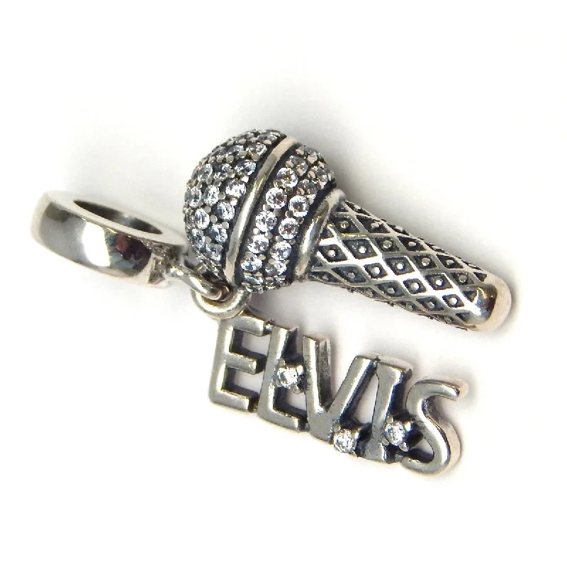 Limited-Time Offer On Premium Jewelry Collections Sterling Silver ELVIS Microphone Dangle Charm Limited-Time Offer On Premium Jewelry Collections Sterling Silver ELVIS Microphone Dangle Charm