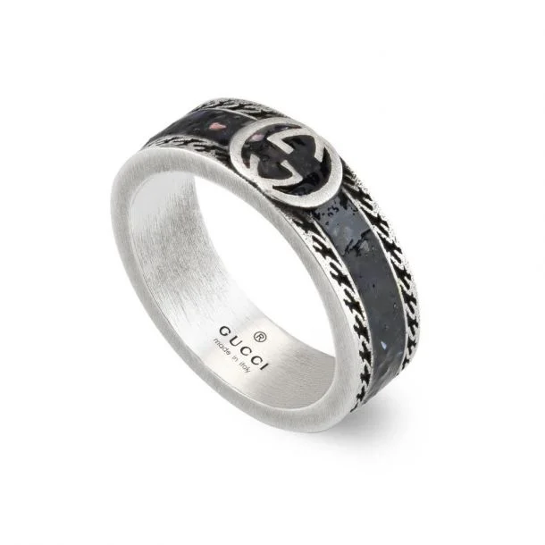 Shop Dazzling Jewelry At The Best Prices STSLVR GUCCI BLACK ENAMEL INTERLOCKING G RING Shop Dazzling Jewelry At The Best Prices STSLVR GUCCI BLACK ENAMEL INTERLOCKING G RING