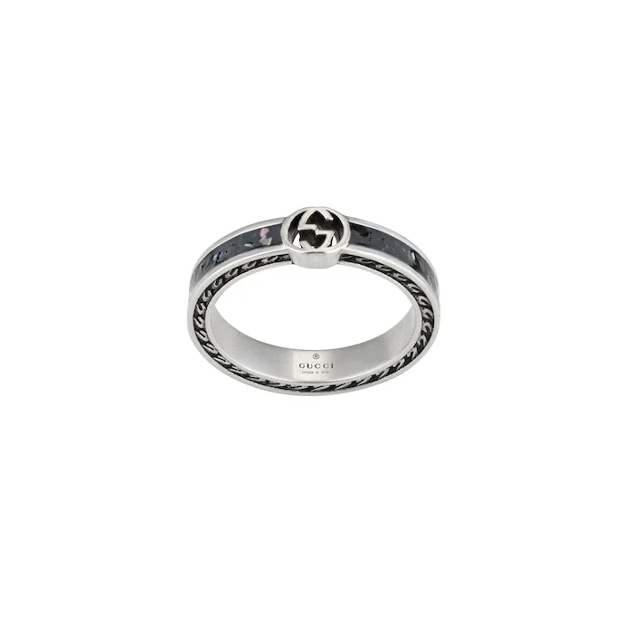 Flash Sale On Stunning Jewelry – Don't Miss Out STSLVR GUCCI BLACK ENAMEL INTERLOCKING G RING Flash Sale On Stunning Jewelry – Don't Miss Out STSLVR GUCCI BLACK ENAMEL INTERLOCKING G RING