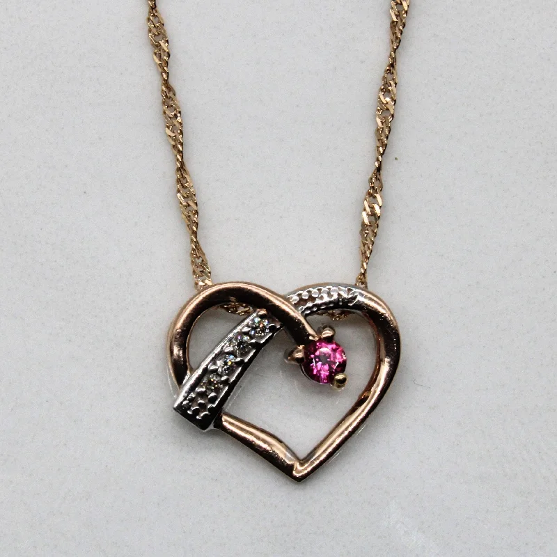 Best Jewelry Deals – Shop Premium Pieces At Great Prices Synthetic Pink Sapphire & Diamond Heart Pendant Necklace | 0.06ct, 0.02ctw | 17" | Best Jewelry Deals – Shop Premium Pieces At Great Prices Synthetic Pink Sapphire & Diamond Heart Pendant Necklace | 0.06ct, 0.02ctw | 17" |