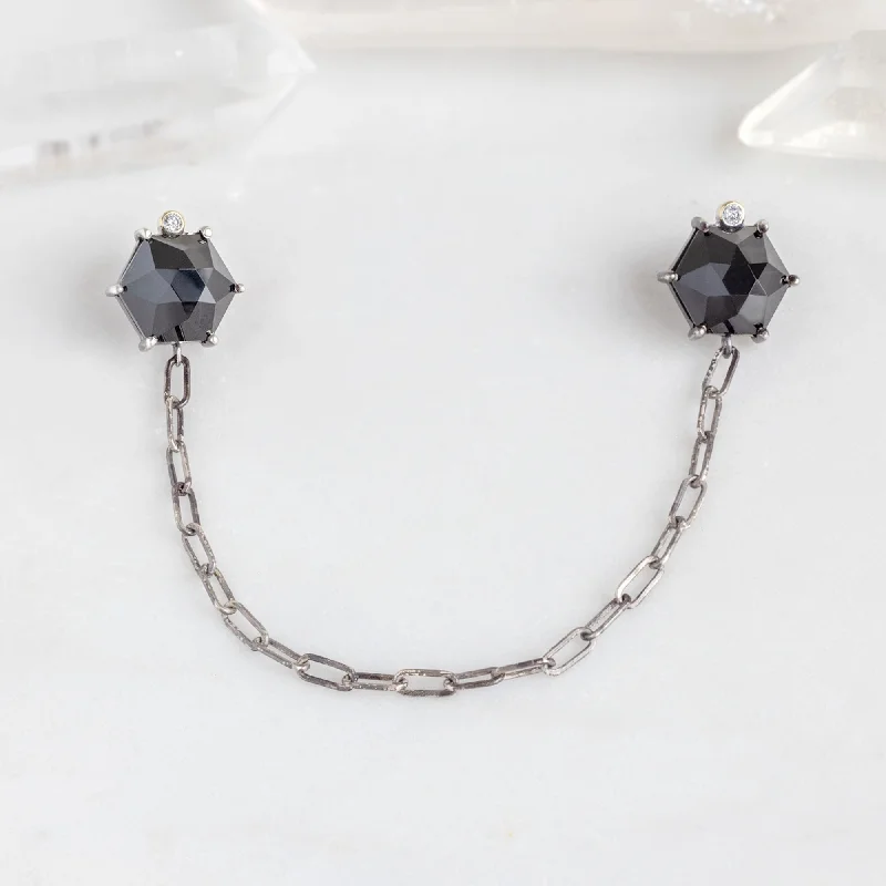 Huge Savings On Premium Jewelry Styles The Onyx & Diamond Collar Pin | Oxidized Sterling Silver Huge Savings On Premium Jewelry Styles The Onyx & Diamond Collar Pin | Oxidized Sterling Silver